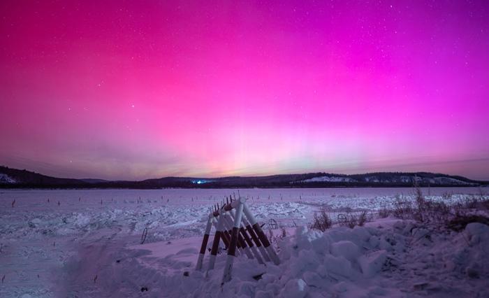 黑龍江大興安嶺現(xiàn)絢麗極光