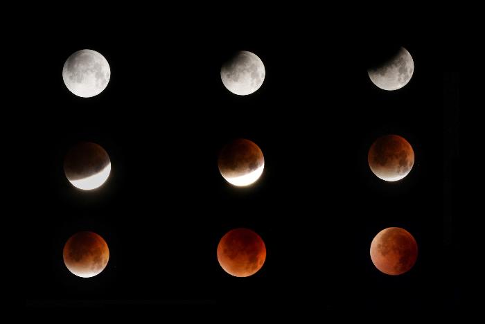 “紅月亮”現身蒼穹 天宇上演月全食天象奇觀